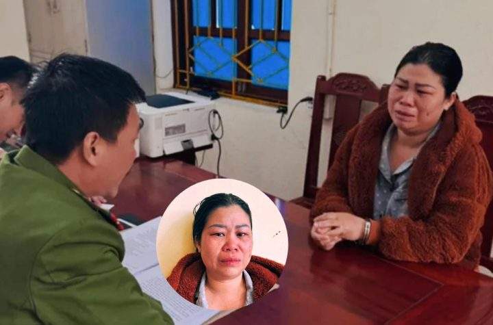Bà Trùm Vi Thị Quỳnh tại cơ quan công an
