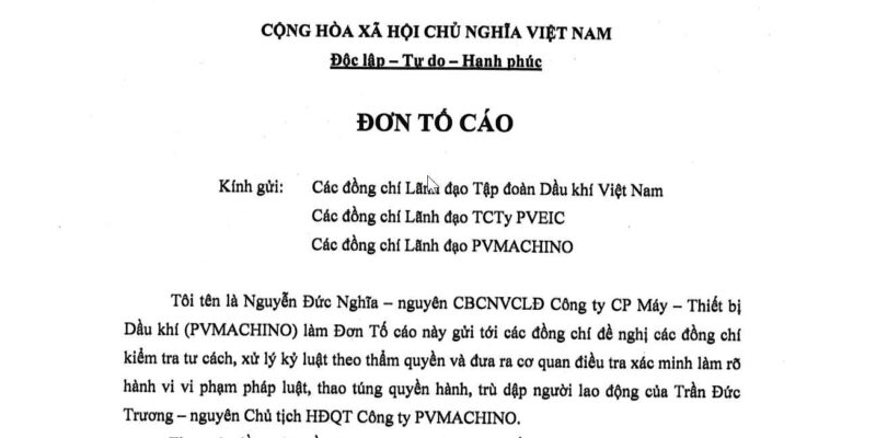 Mẫu đơn tố cáo